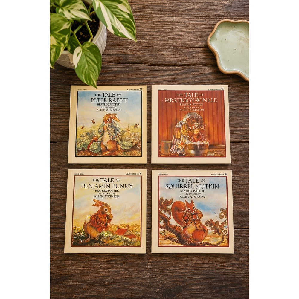 Vintage 1983 Beatrix Potter 4 Book Set Peter Rabbit Bantam Cottagecore Kids